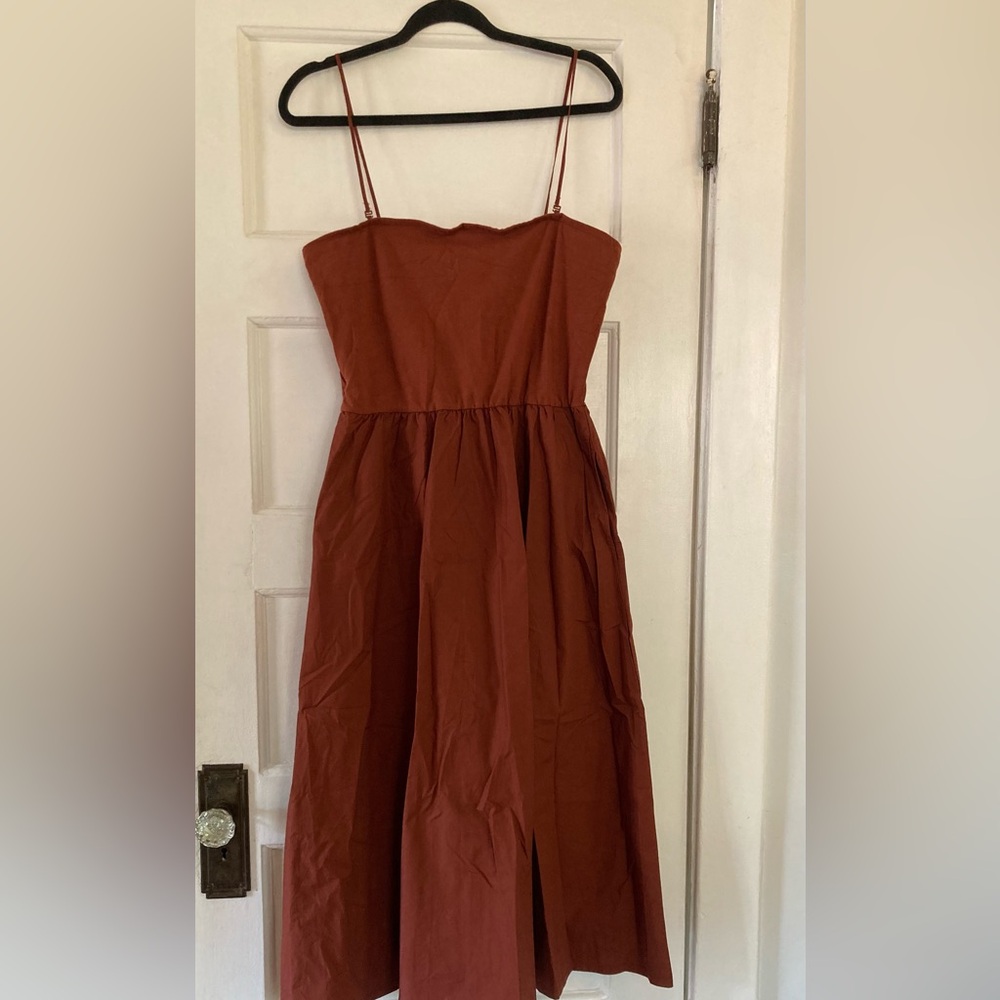 Rust Midi Dress Gap, Cotton